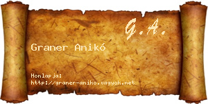 Graner Anikó névjegykártya
